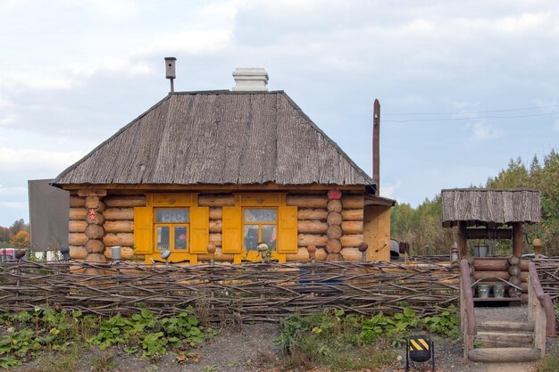 Old wooden house in russian country style