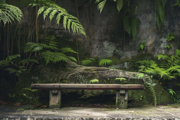 Old Wooden Mockup in a Forest Setting with Natural Elements