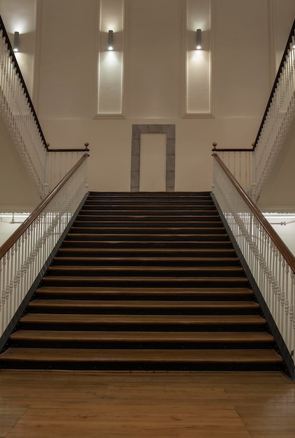 Old wooden staircase, classic style