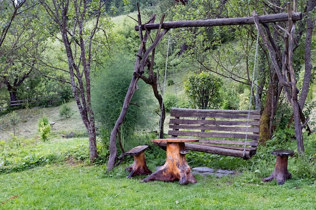 Old wooden swing