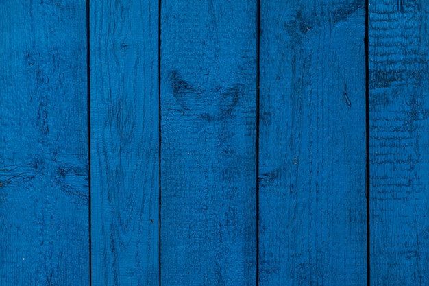 old wooden wall covered with blue paint background