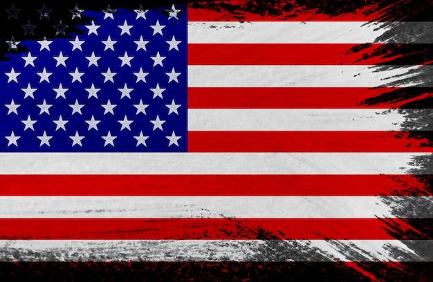 Old worn and grunge American flag