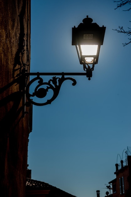 Old wrought iron lamppost