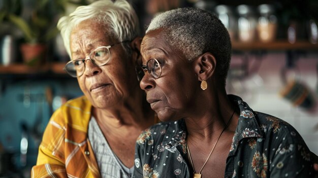 older woman with glasses looking at something on a laptop screen generative ai