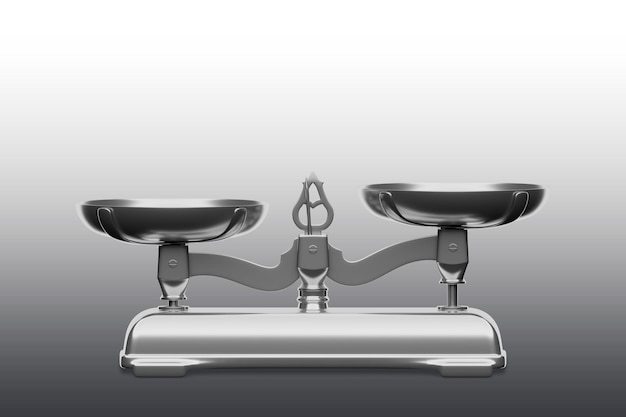 oldfashioned steel scales 3d rendering