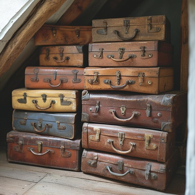 Photo oldfashioned suitcases