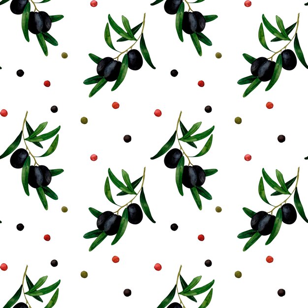 Olive branch Seamless pattern for prints on wallpaper textiles diy scrapbooking for packaging For kitchen and restauran tdesign cook and recipe book Cottagecore and farmhouse design