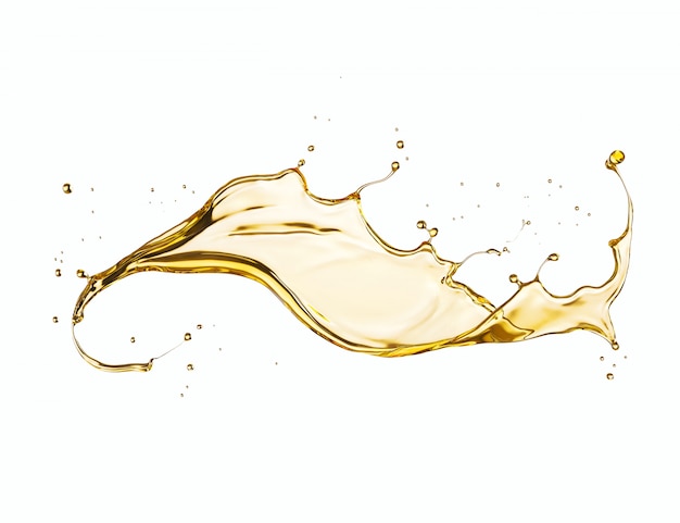 Olive or engine oil splash isolated on white background