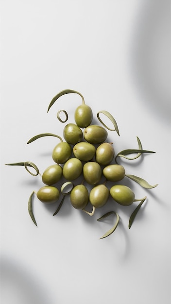 Photo olive fruits on isolated white background