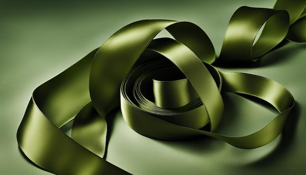 Olive Green Satin Ribbon