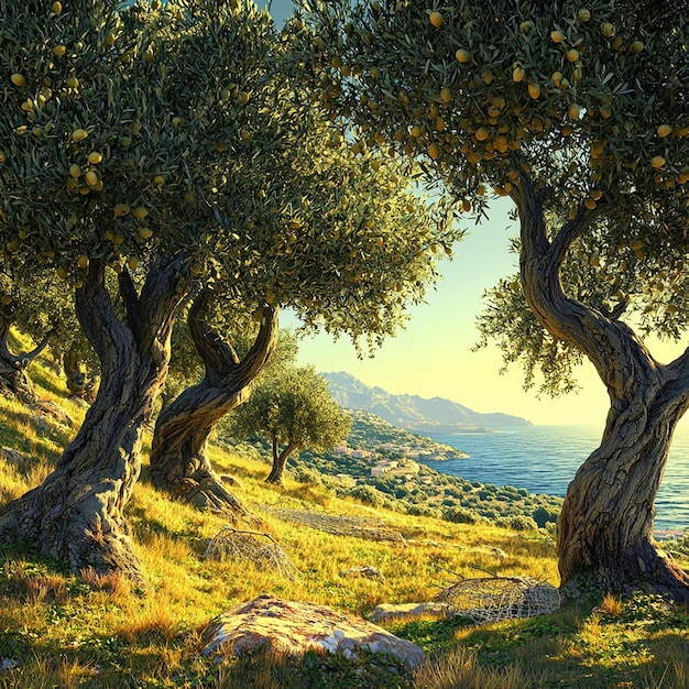 Olive Grove Harvest in the Mediterranean