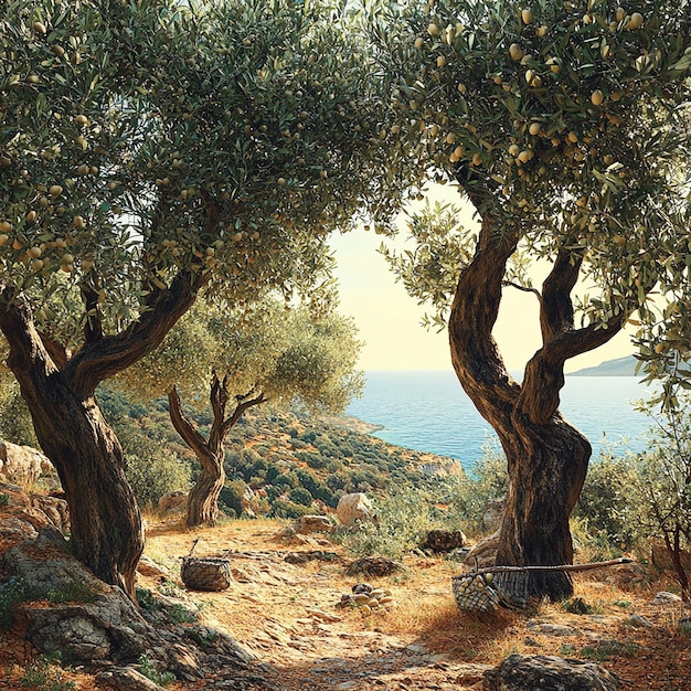 Olive Grove Harvest in the Mediterranean