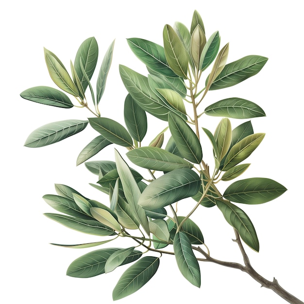 Olive leaves isolated on white background