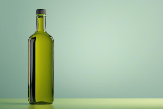 Photo olive oil bottle on a light green background high quality image