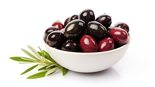 Photo olives on white background