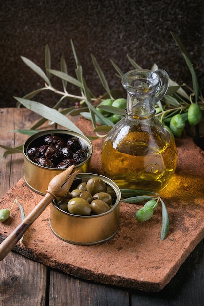 Olives with bread and oil