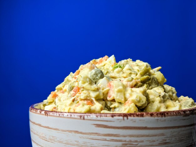 Olivier russian salad a classic recipe with mayonnaise