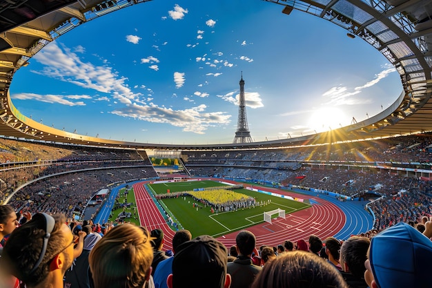 Olympic game at Paris 2024 audience enjoy sport competition at the stadium