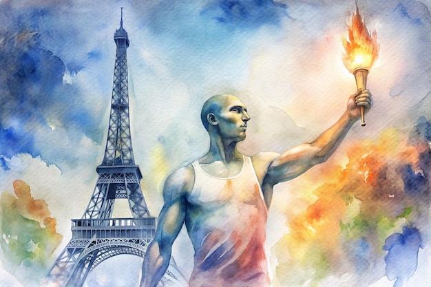 Olympic games Paris 2024 illustration AI generated image