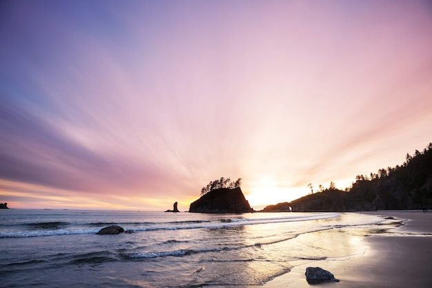 Olympic National Park landscapes in sunset