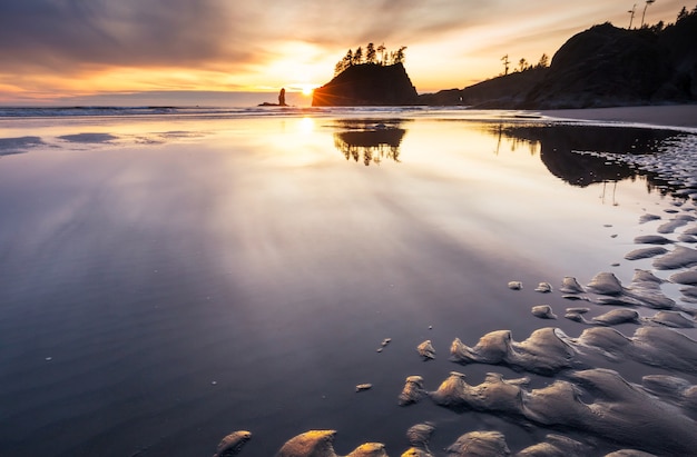 Olympic National Park landscapes in sunset