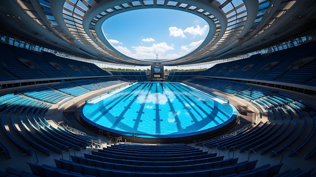 Olympic Swimming Pool with Lanes