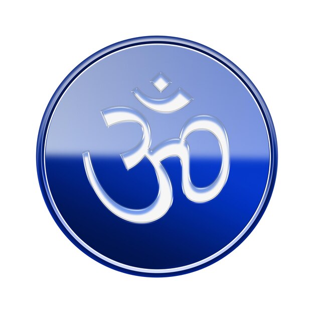 Om Symbol icon glossy blue