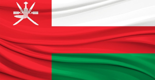 Photo oman flag flying in the wind