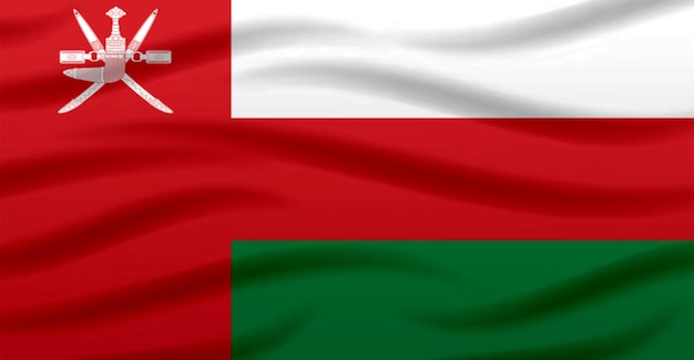 Photo oman flag flying in the wind