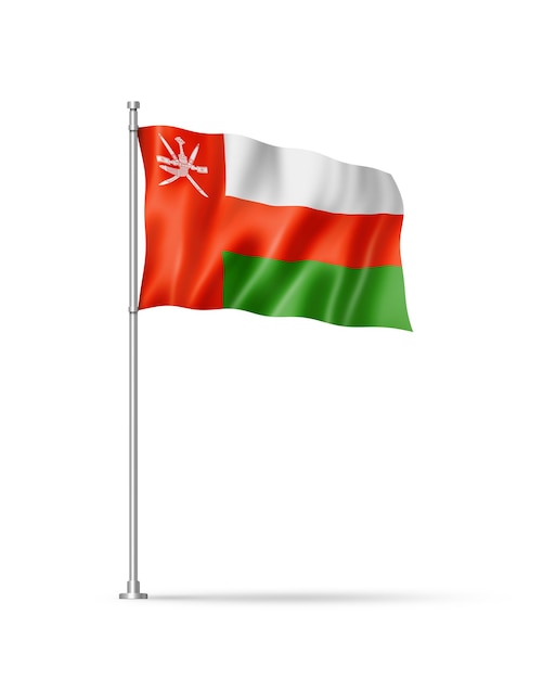 Oman flag isolated on white