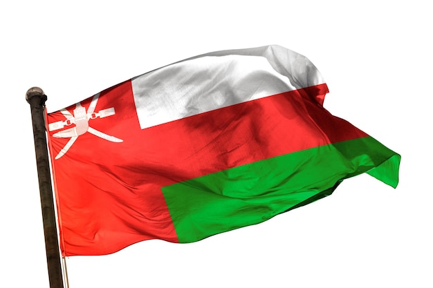 oman flag on a white background image