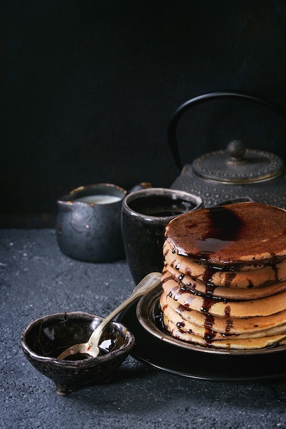 Ombre chocolate pancakes