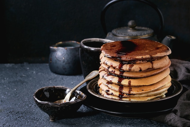 Ombre chocolate pancakes