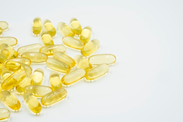 Omega 3 fish oil capsules.