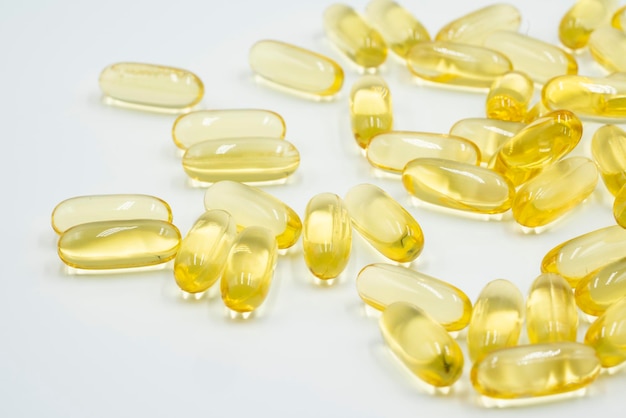 Omega 3 fish oil capsules.