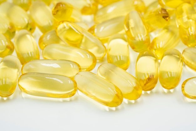 Omega 3 fish oil capsules.