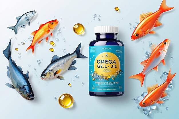 Omega 3 gel pills and fish oil Generative Ai