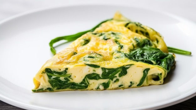 Omelette with cheese and spinach Omelette stuffed with spinach for a breakfast AI Generative