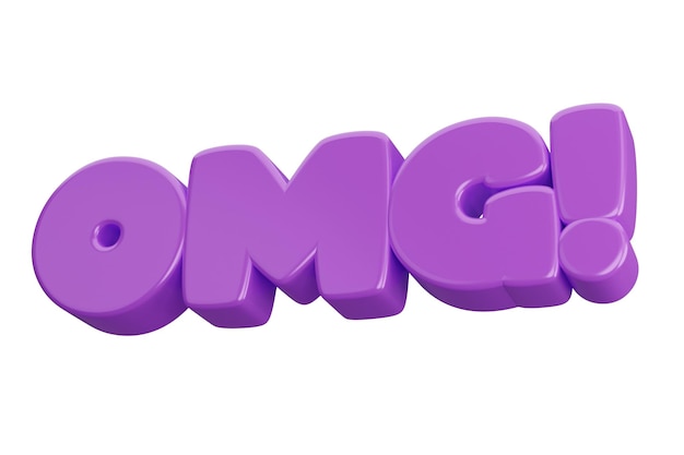 Omg 3d word text