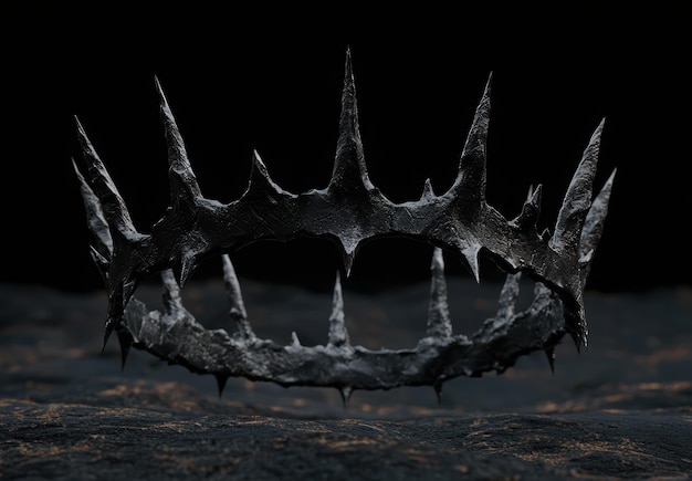 Photo ominous dark crown on a gloomy background