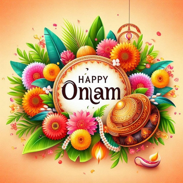 Photo onam festival kerala tradition onam celebrations onam sadya pookalam onam wishes onam greetin