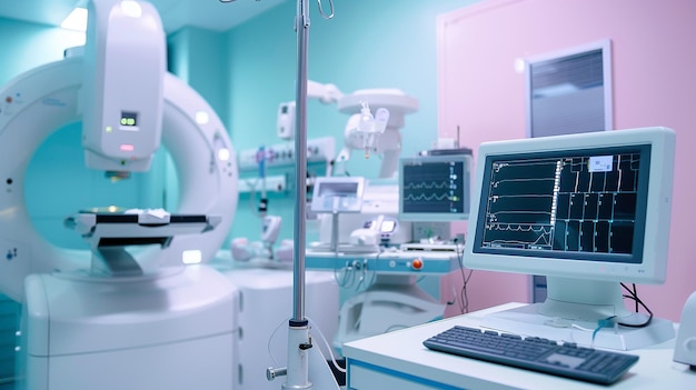 Oncology Equipment on Flat Background