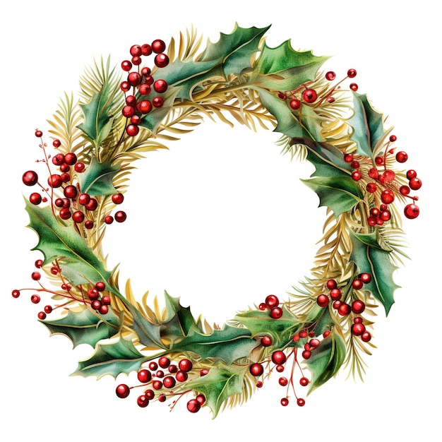 one christmas wreath on a white background