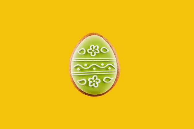 One easter gingerbread in form of egg with colorful glaze