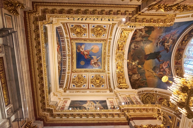 One of the elements of the interior decoration of the ceiling in St. Isaac's Cathedral.