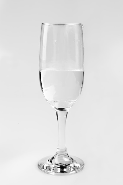 One glass on a white background