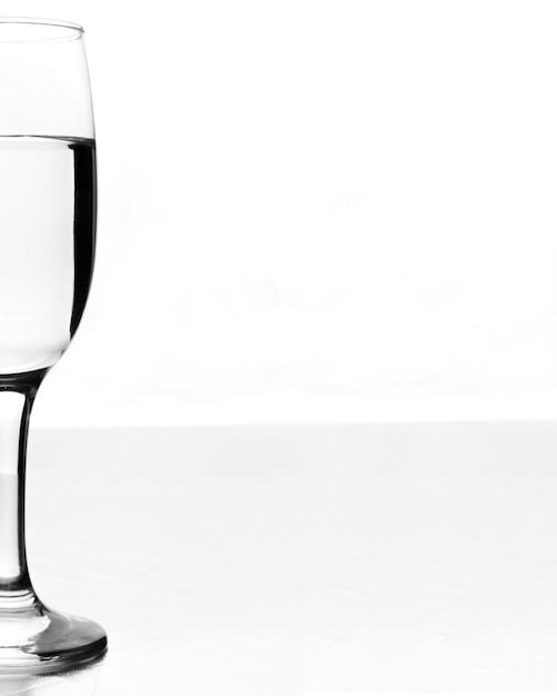 One glass on a white background