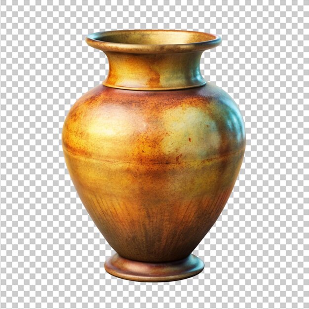 One grey vase isolated on transparent background