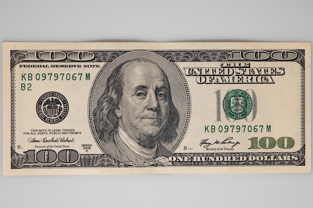 One hundred dollars, detailed dollar banknote