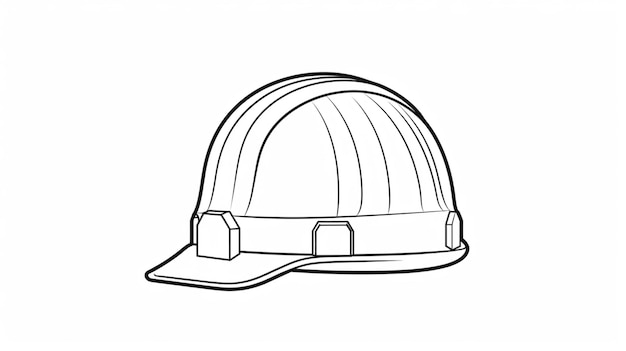 One line drawing of isolated vector object hard hat